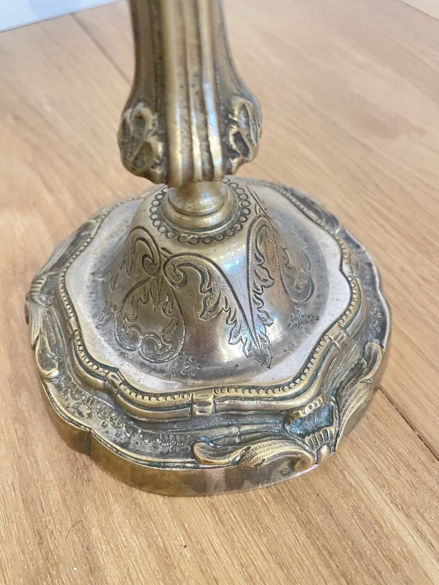 Pair Of Louis XV Bronze Candlesticks -photo-2