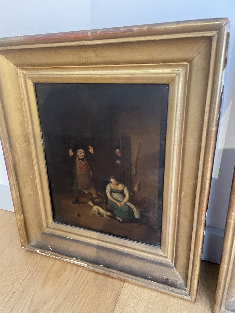 Pair Of 19th-century Oil-on-copper Paintings -photo-8