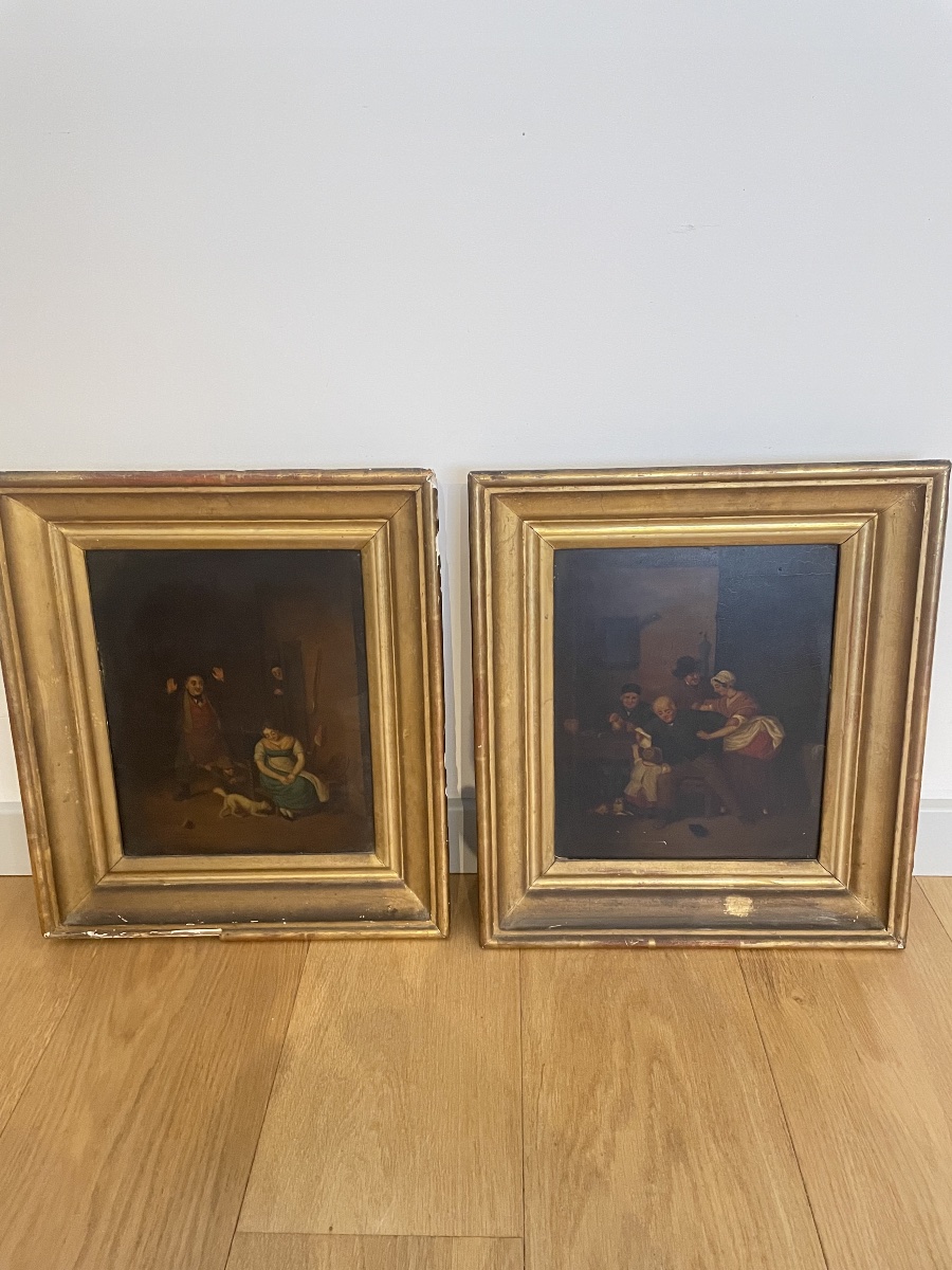 Pair Of 19th-century Oil-on-copper Paintings 