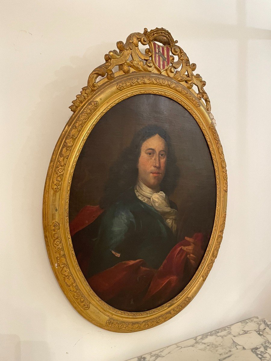 PORTRAIT D'HOMME D'EPOQUE XVIII SIECLE-photo-2