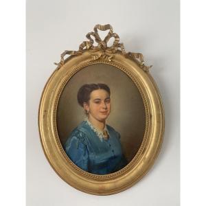 Portrait Of A Lady Of Quality In A Blue Dress, 19th Century
