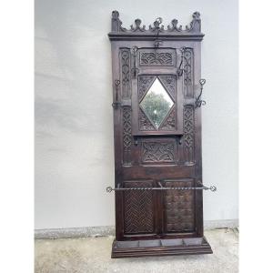 PORTE MANTEAUX NÉOGOTHIQUE EN CHÊNE 