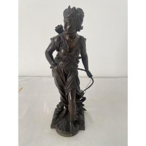 Bouret Eutrope (1883-1906) Diane Chasseresse Bronze