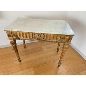 Louis XVI Console In Golden Wood XIX Century