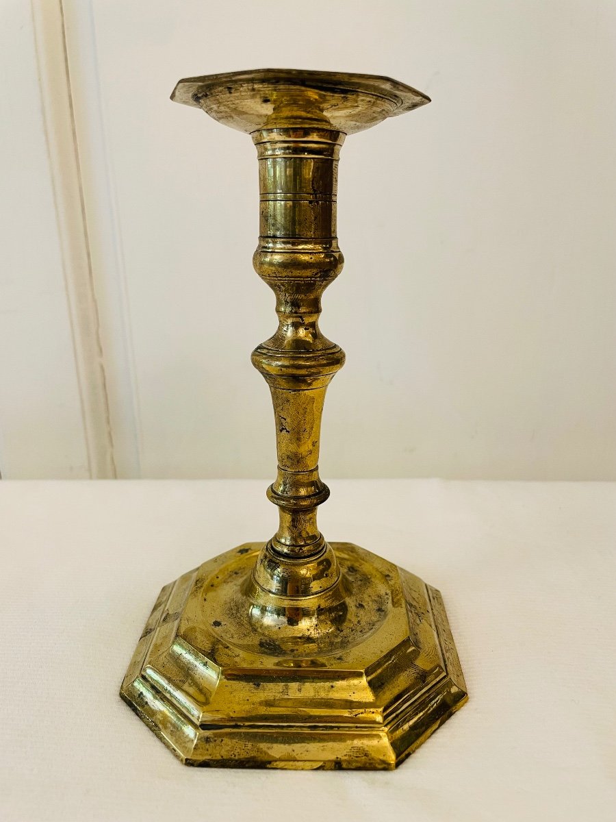 Louis XIII Period Bronze Candlestick-photo-3