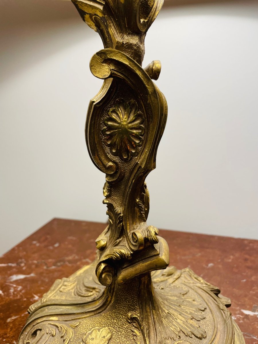 Louis XV Rococo Style Gilt Bronze Desk Lamp-photo-1