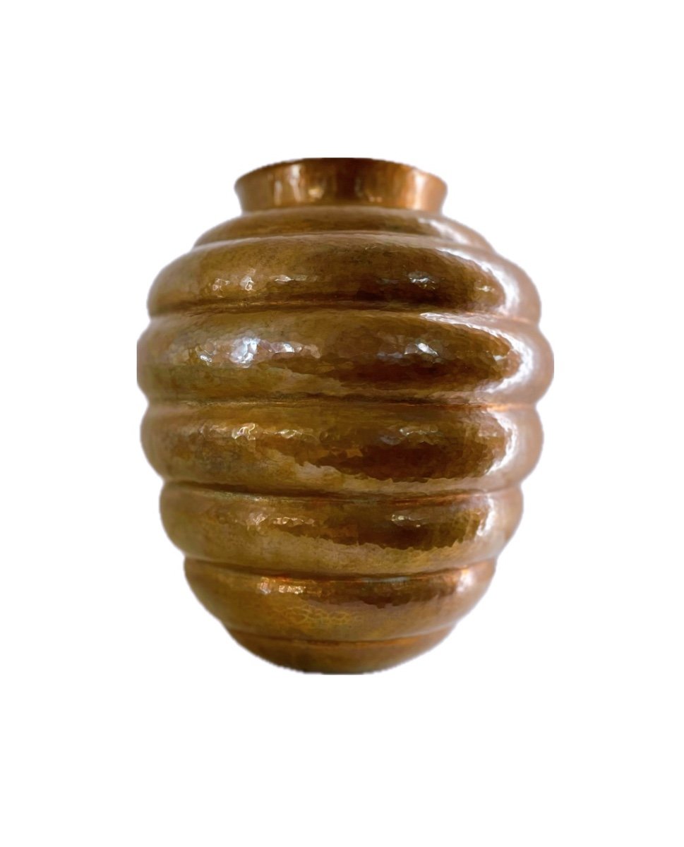 Hand Hammered Art Deco Copper Vase