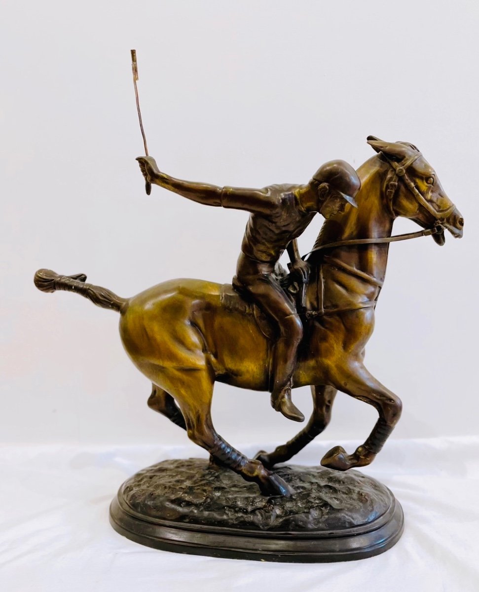Bronze Polo Player Sculpture