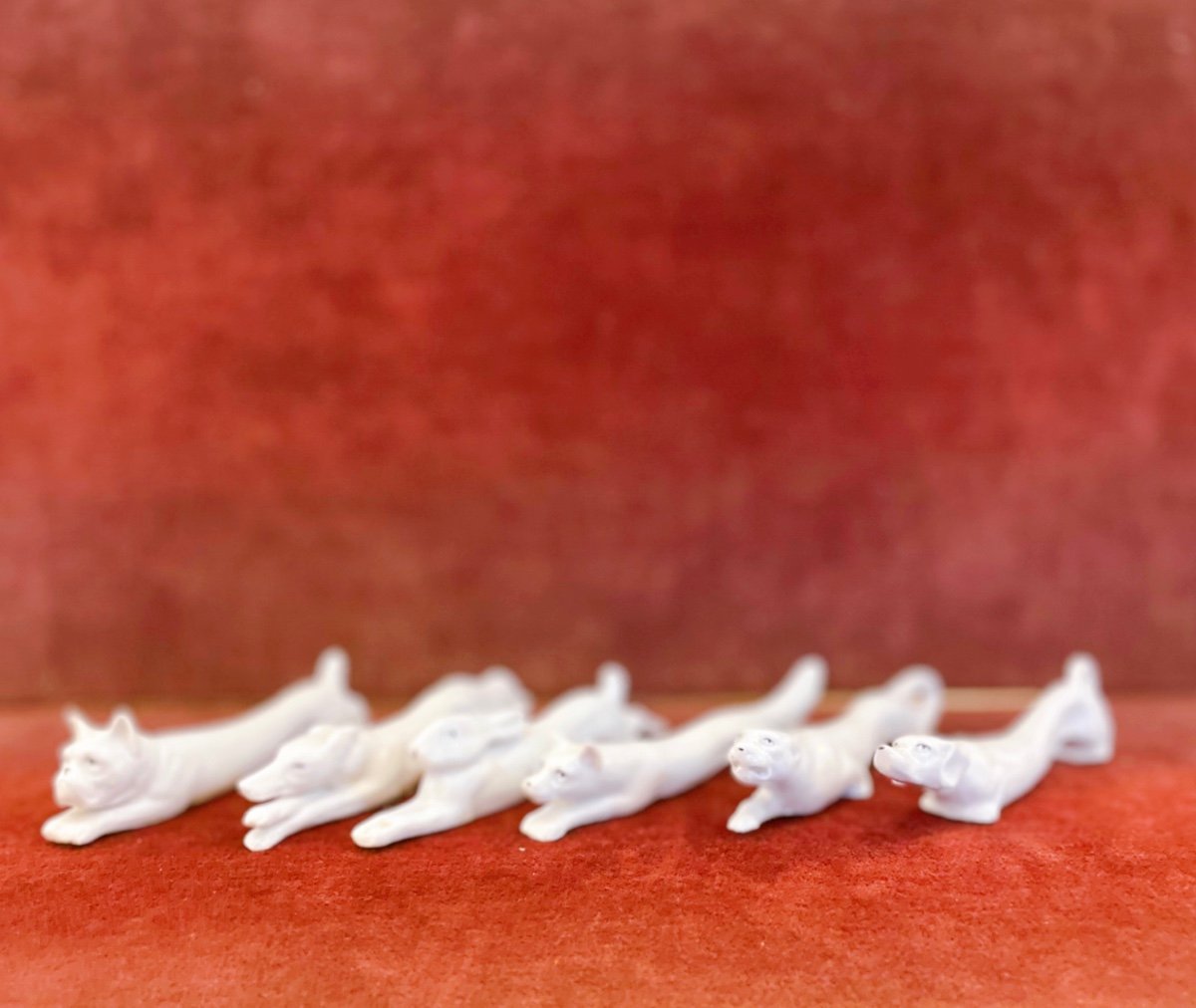 6 Porcelain Animal Knife Holders
