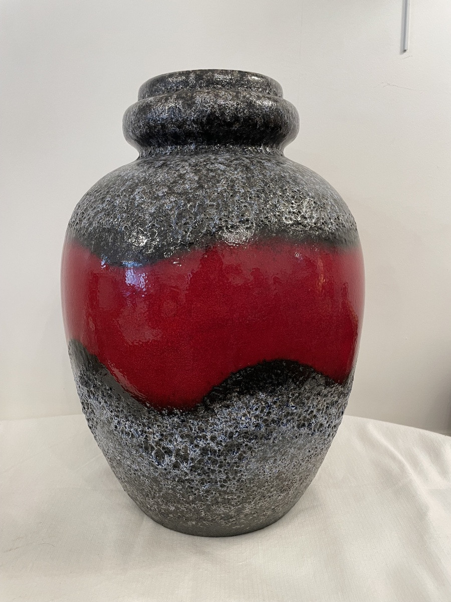Vintage German Ceramic Vase Fat Lava -photo-4