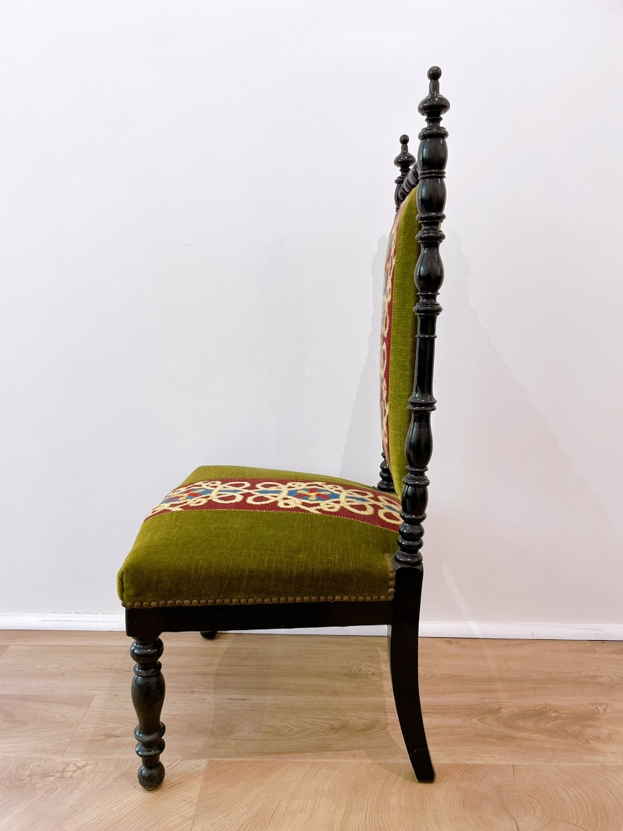 Napoleon III Wooden Low Chair-photo-4