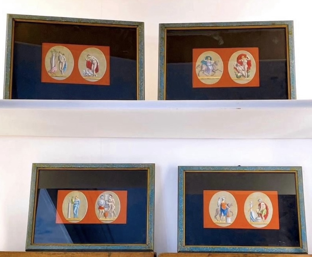 Série de Gravures estampes teintées Thème mythologique