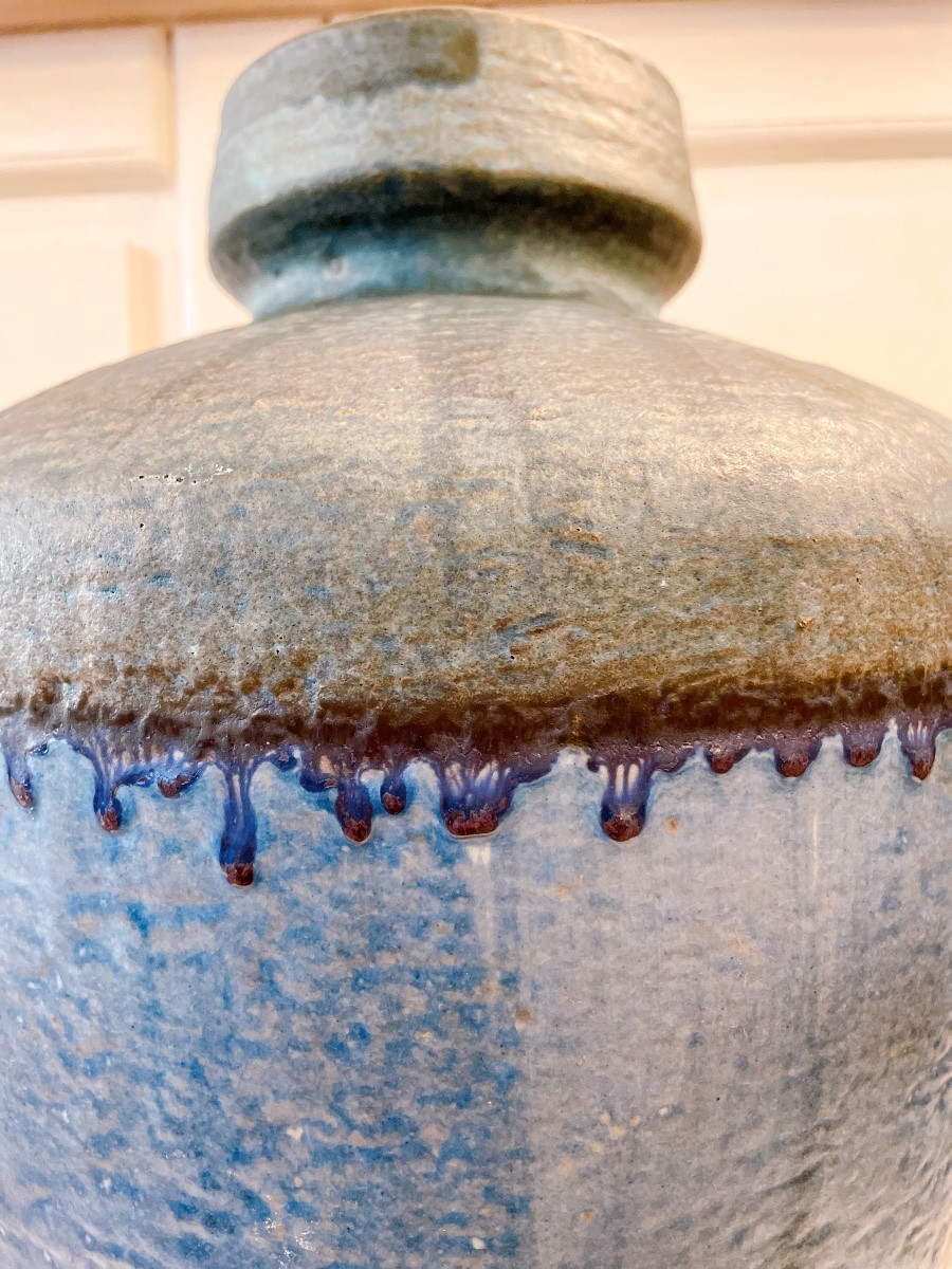 Grande Vase en céramique signé Karlsruhe-photo-4