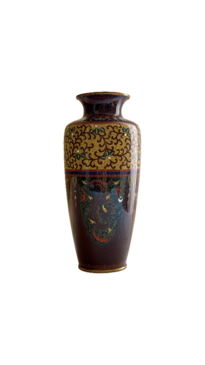 Vase en émail cloisonné japonais 19eme