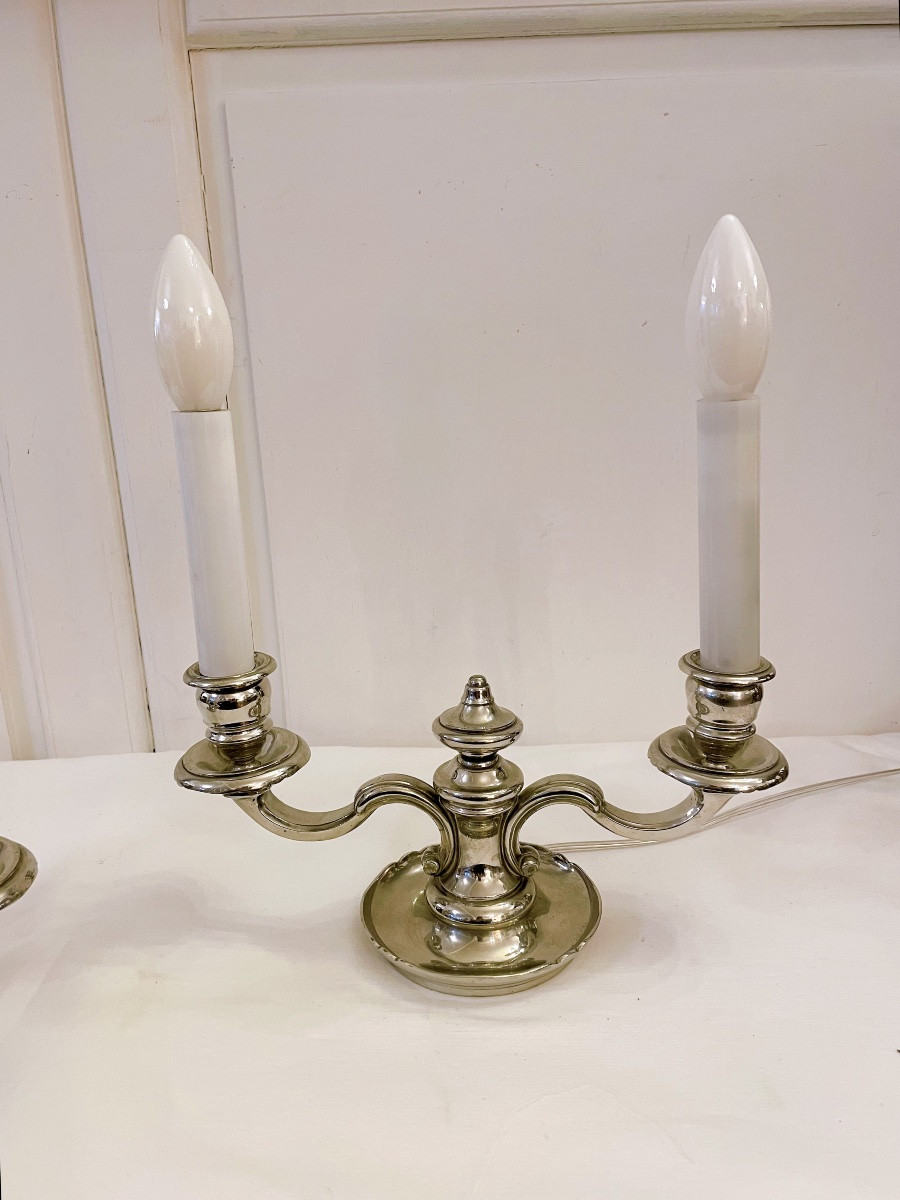 Pair Of Louis XV Style Two-arm Candlestick Lamps-photo-4