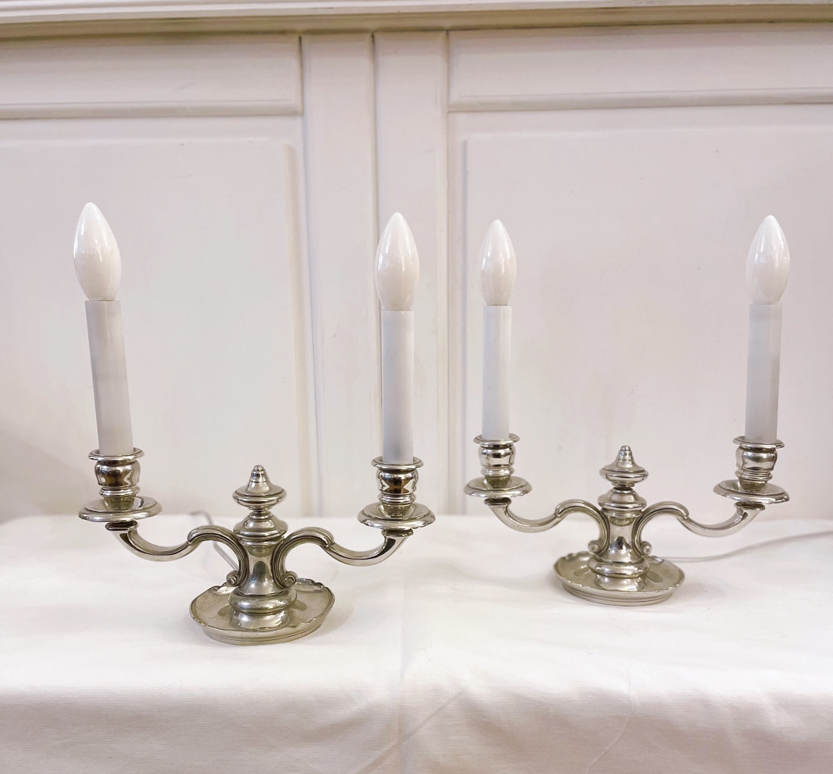 Pair Of Louis XV Style Two-arm Candlestick Lamps