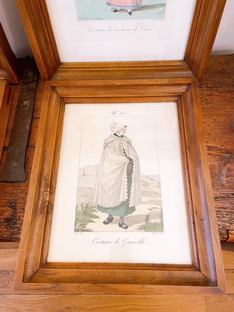 4 Framed Engravings "costumes Of The Women Of The Pays De Caux" Designed By M. Lanté, Engraved By M.-photo-4