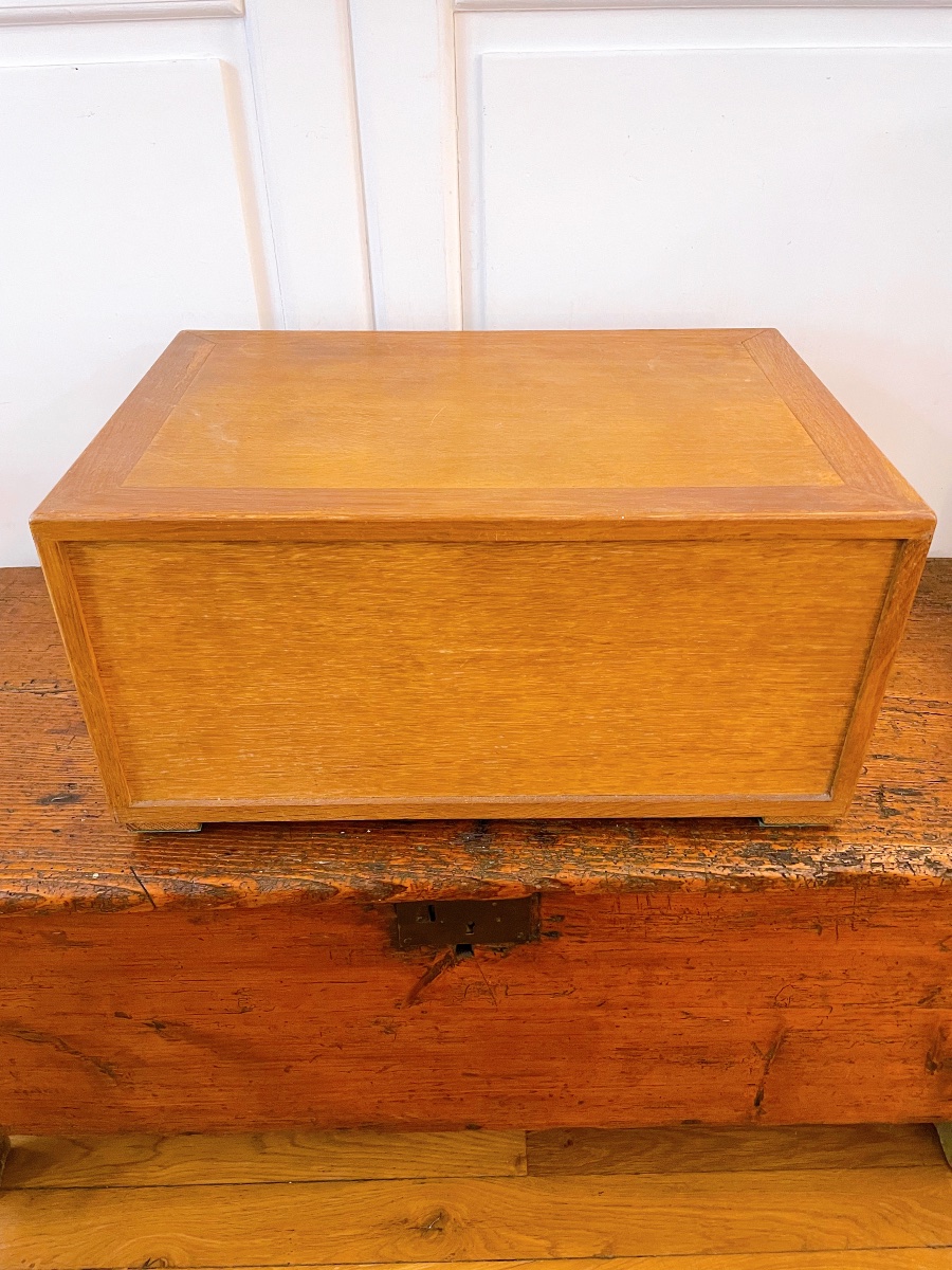 Wooden Box With 3 Drawers For Household Set With Key-photo-2