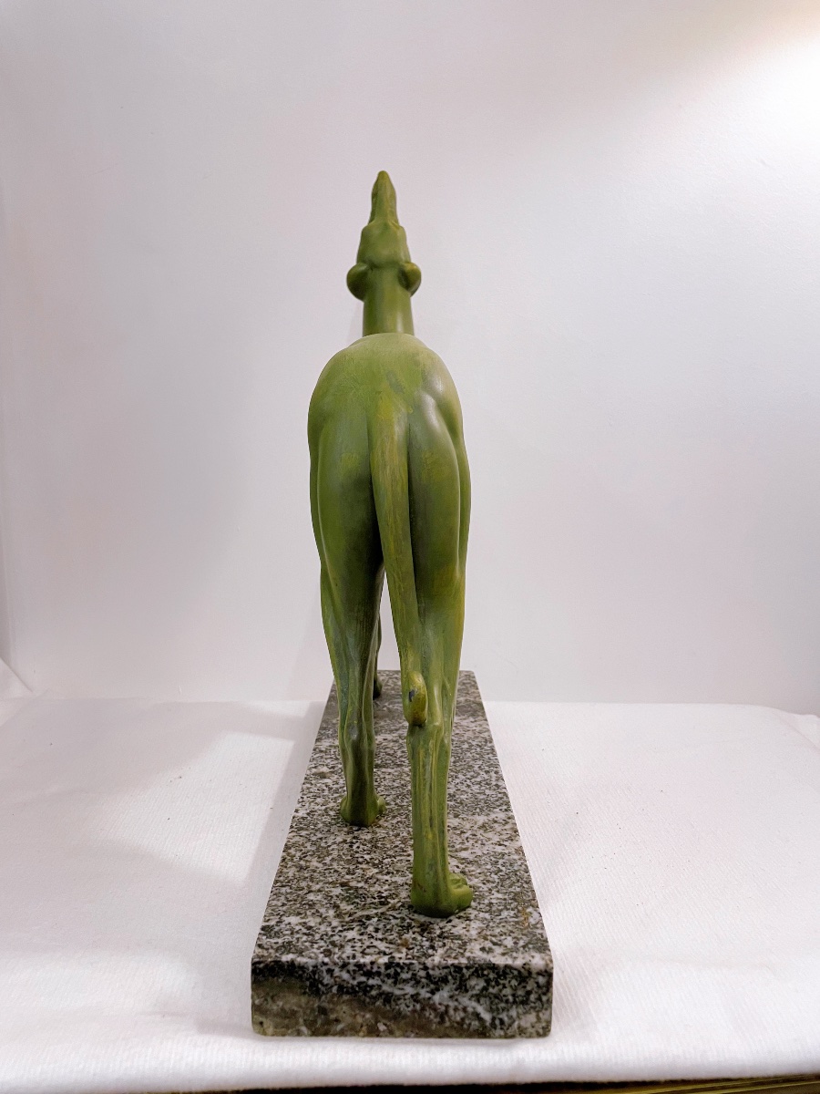 Large Greyhound Sculpture In Regule Irénée Rochard-photo-4