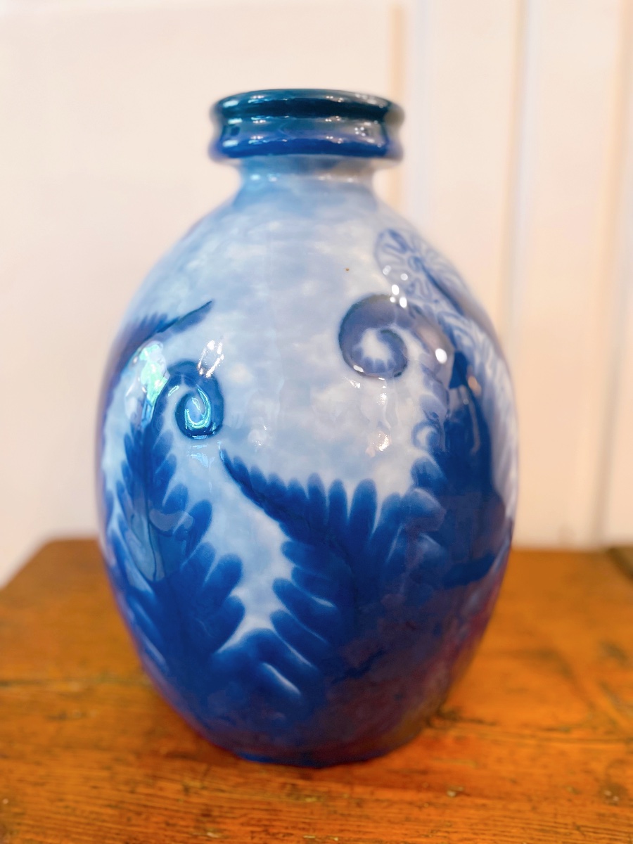 Camille Tharaud Vase: Blue Ferns-photo-2