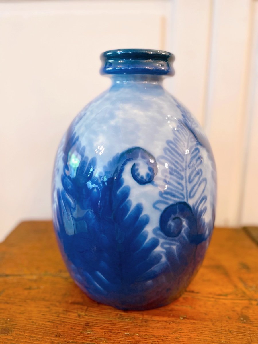 Camille Tharaud Vase: Blue Ferns-photo-3