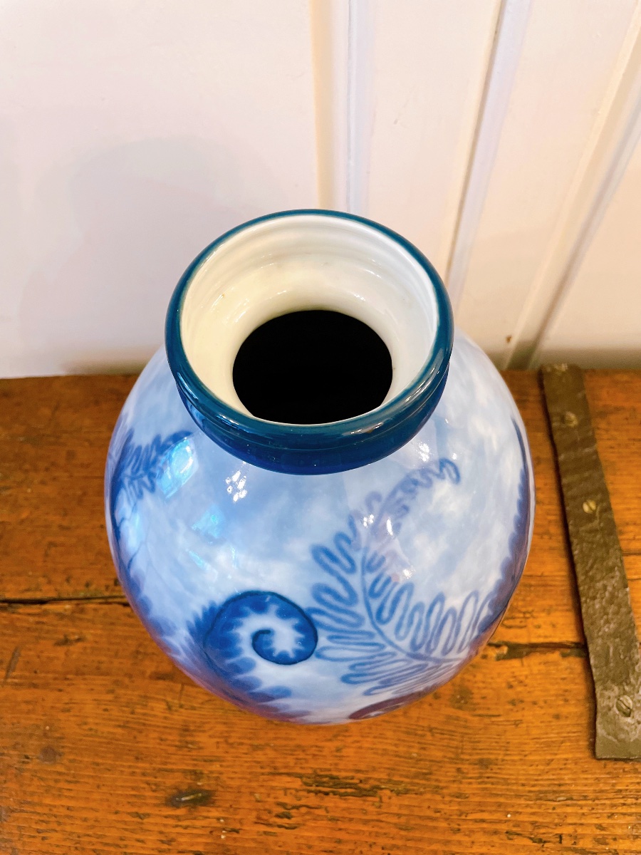 Camille Tharaud Vase: Blue Ferns-photo-1