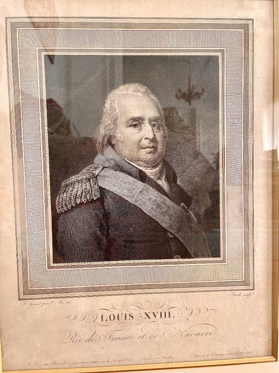 Engraving Of A Portrait Of Louis XVIII-photo-2
