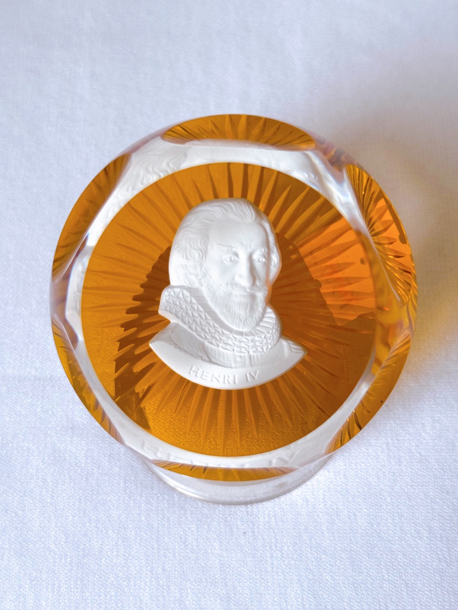 Portrait Of Henry Iv, Set In Baccarat Crystal, Published By Le Médailler