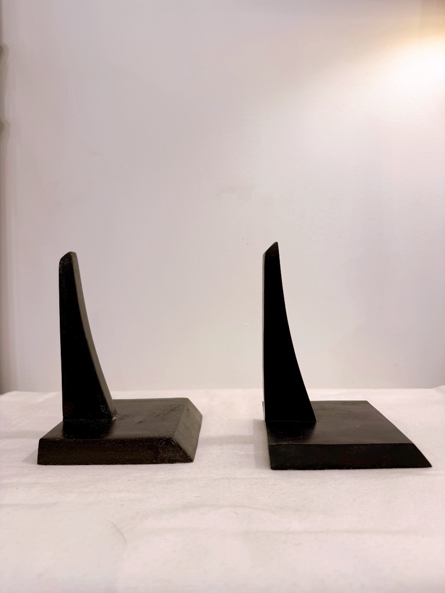 Paire de serre livres  bronze noir-photo-3