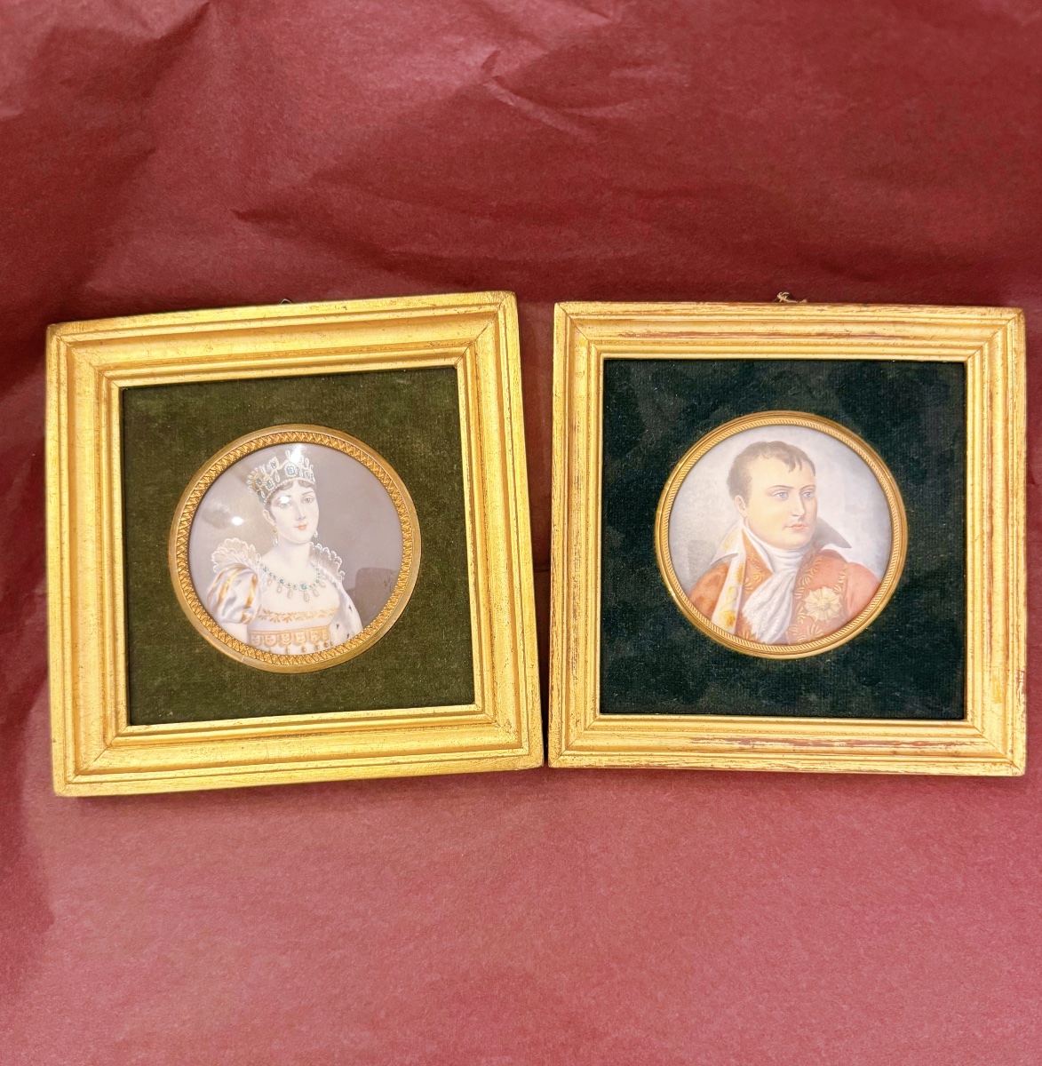 Portraits miniatures de Napoléon Ier et Joséphine-photo-2