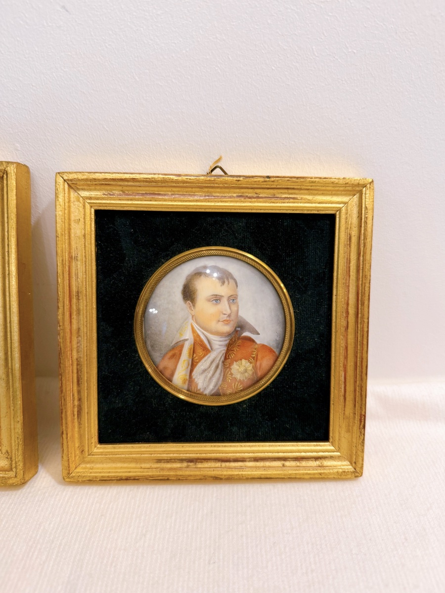 Portraits miniatures de Napoléon Ier et Joséphine-photo-1
