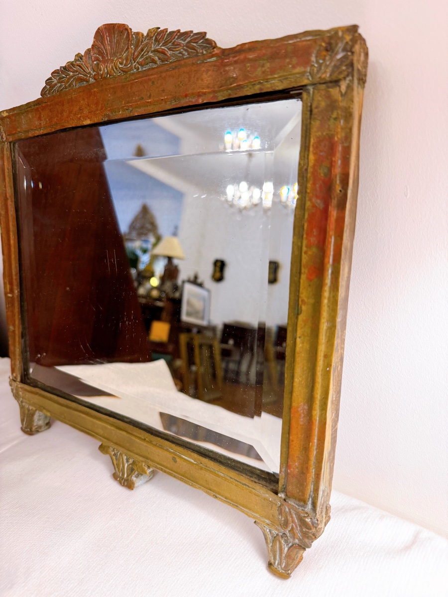 Miroir avec cadre à décor coquille Saint-Jacques -photo-1