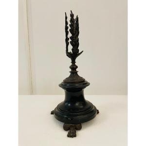 Napoleon III Black Marble Candle Holder