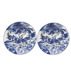 Pair Of Large Imari Platters, Late 19th Century