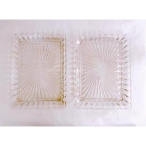 Pair Of Baccarat Crystal Trays