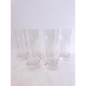 6 Daum Sorcy Model Champagne Flutes