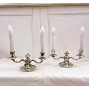 Pair Of Louis XV Style Two-arm Candlestick Lamps