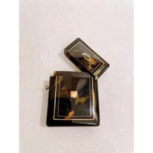 Boîte à petites allumettes en écaille de tortue Napoléon III