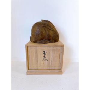 Lapin de bois Yokoyama Hakutei Japon 