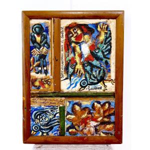 Peinture technique mixte Favrene