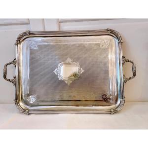 Large Silver Plated Serving Tray With Handles