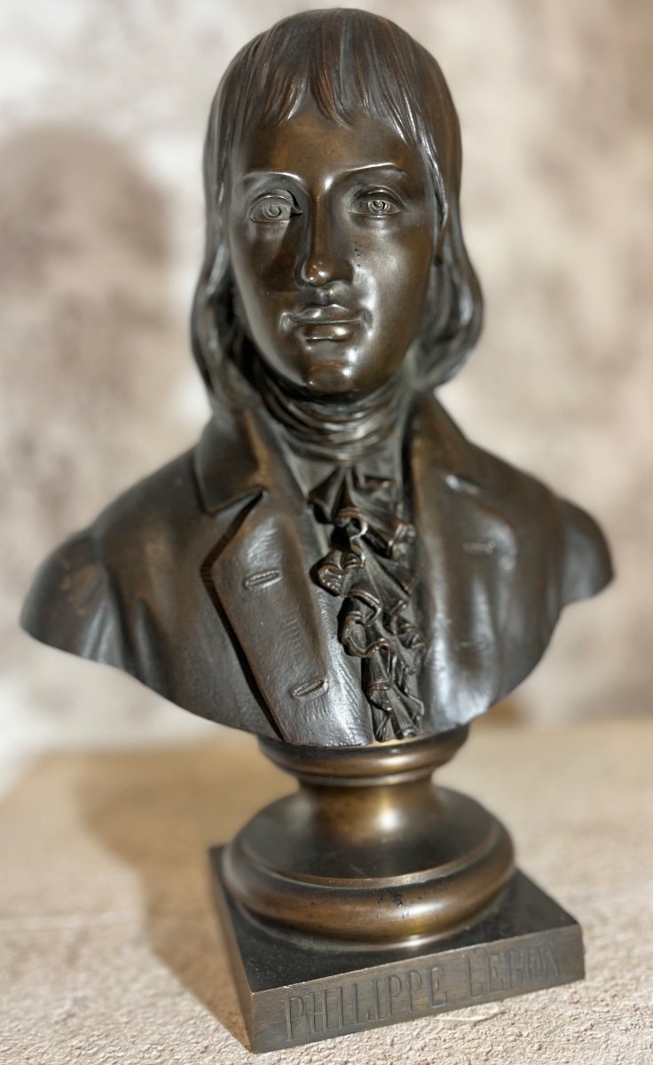 Buste en bronze de Philippe Lebon XIXeme -photo-2