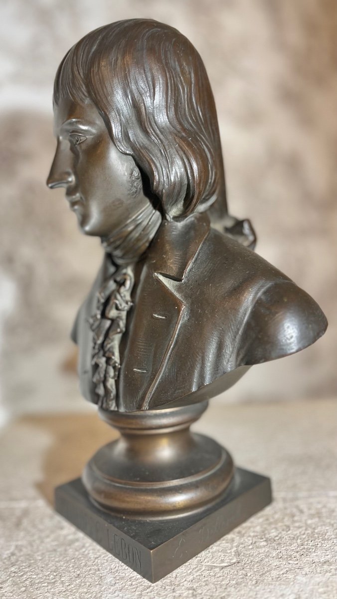 Buste en bronze de Philippe Lebon XIXeme -photo-3