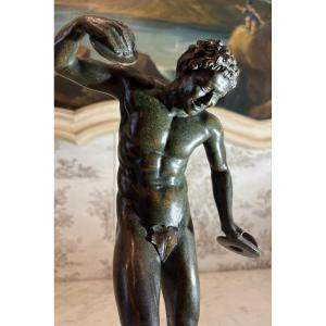 Faune Aux Cymbales En Bronze