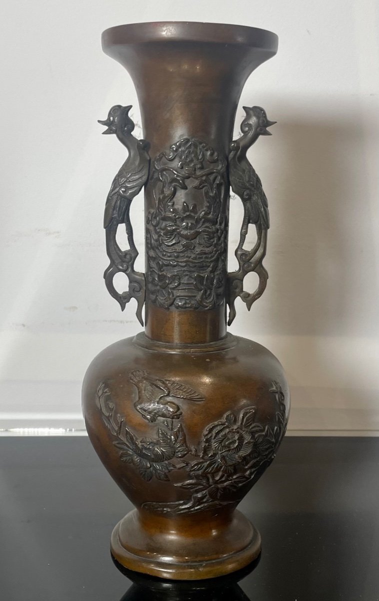 Japon - Période Meiji (1868-1912) Vase En Bronze