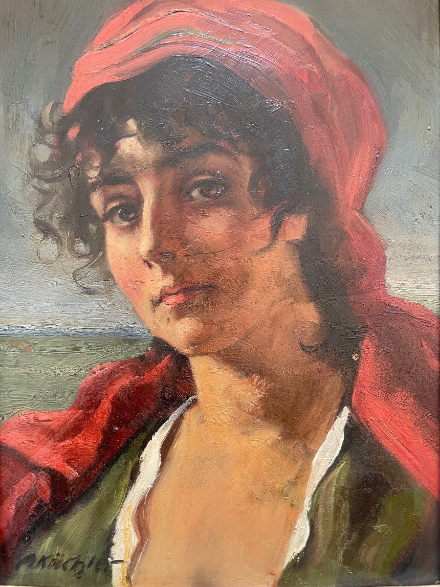 Albert Küchler (copenhague, 1803 - Rome, 1886) Portrait Jeune Femme