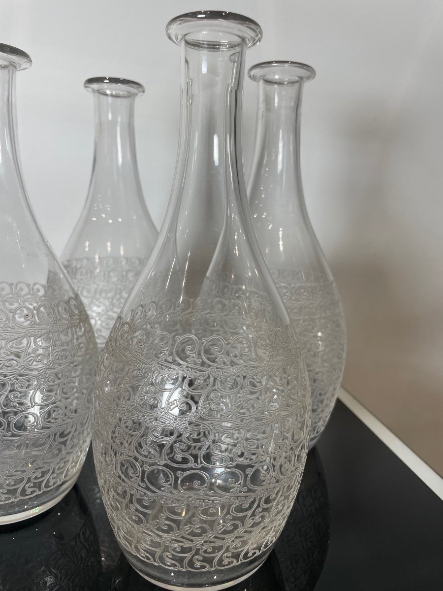 Baccarat. Four Decanters Without Stopper, Rohan Model-photo-4