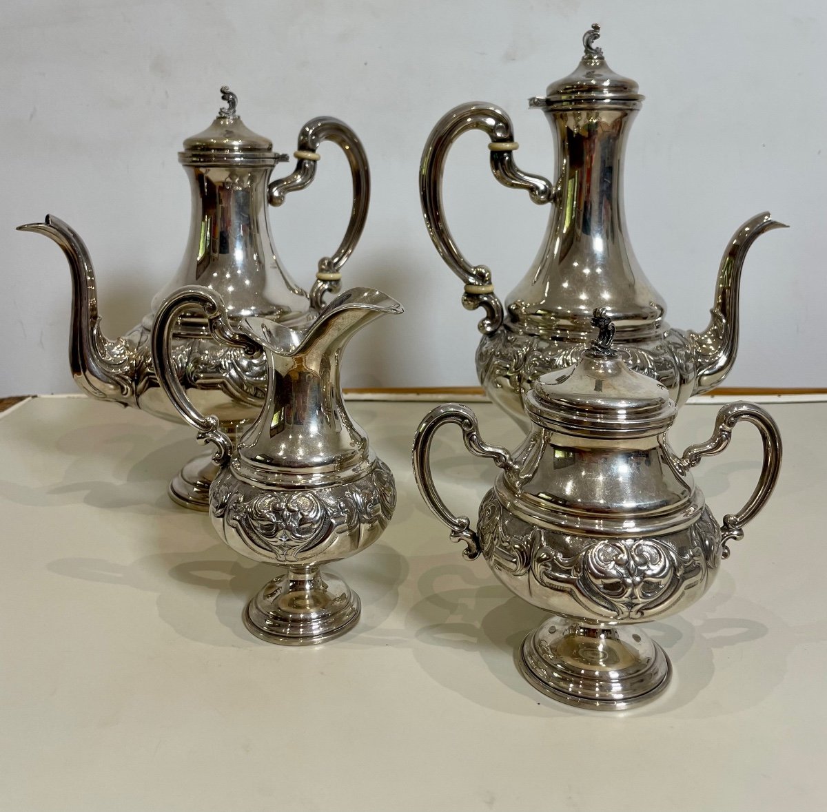 Coffee And Tea Service In Sterling Silver