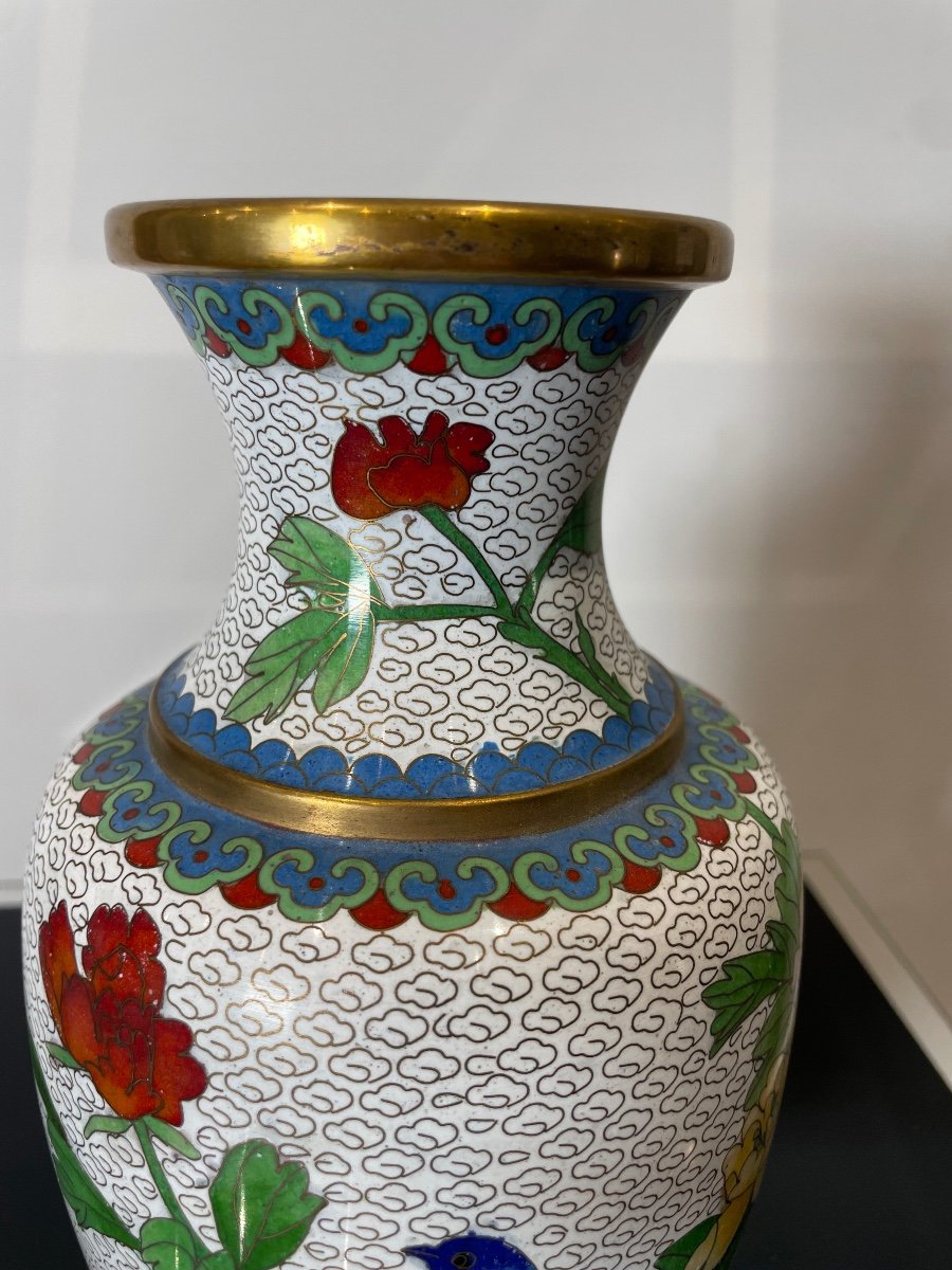 Vase Cloisonné Chinois. XXème -photo-3
