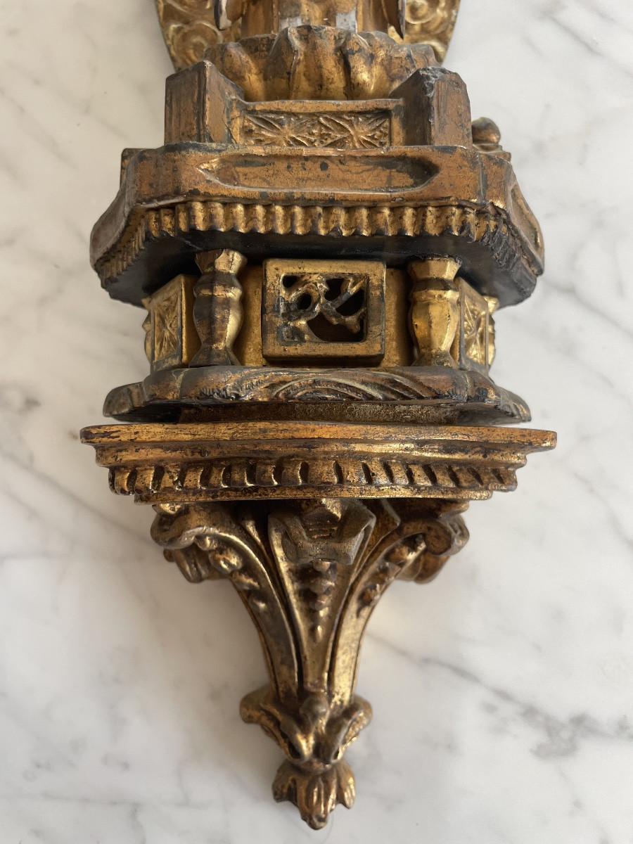 Japan, Meiji Period (1868-1912) Statuette In Gilded Lacquered Wood Representing The Buddha Amida-photo-1